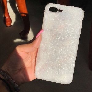 iPhone 7 Plus White Snow Ice Matte Glitter Case